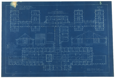 217632 Plattegrond en doorsneden van het zusterhuis van het Stads- en Academisch Ziekenhuis (Catharijnesingel 101) te ...